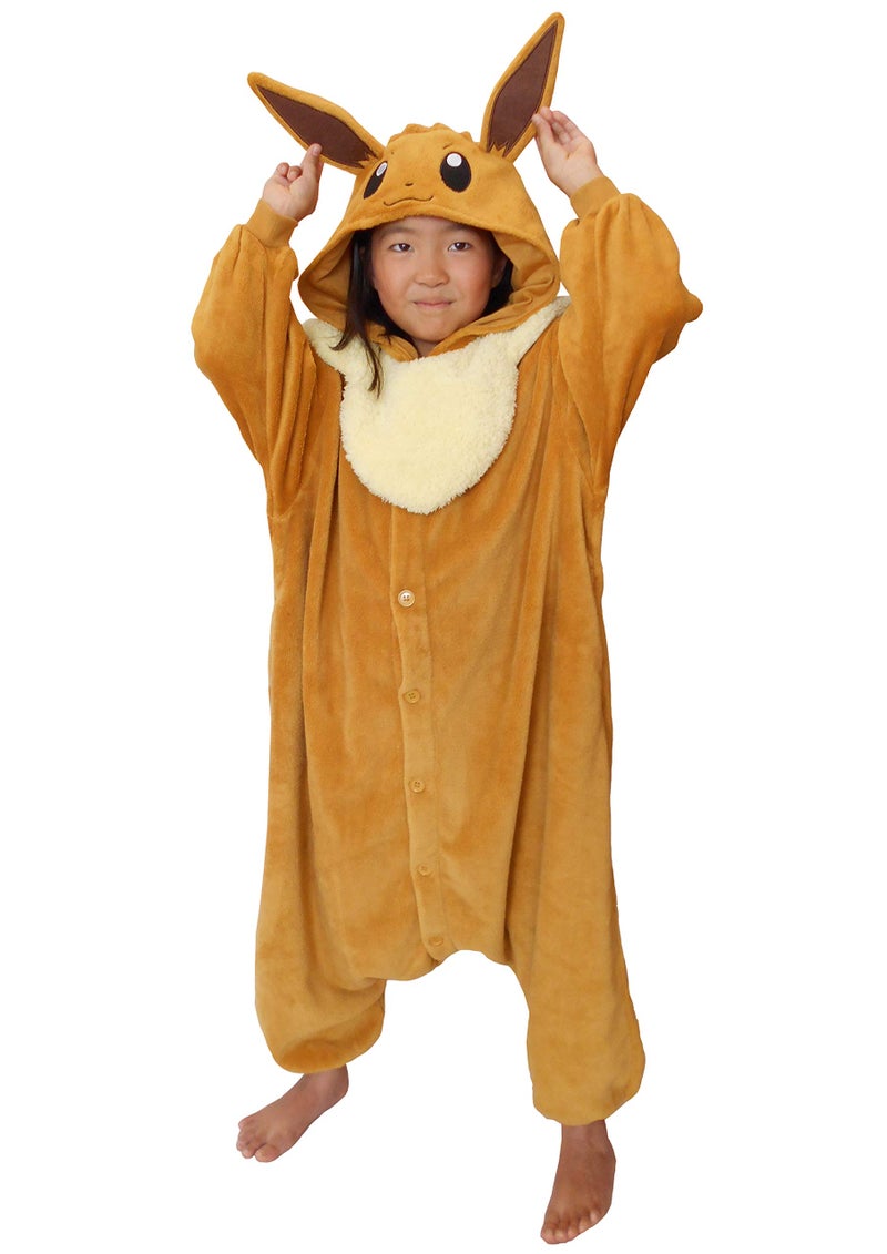 SAZAC Kigurumi - Pokemon - Eevee - Onesie Jumpsuit Halloween Costume - Kids Size (5-9 Year Old) - Image 4